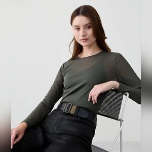 Banana Republic Mesh Crew-Neck Top - Size M